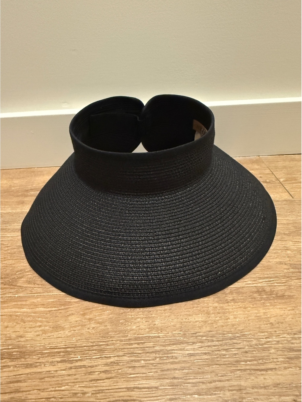 Furtalk Black Adjustable Wide Brim Visor Hat | Size OS